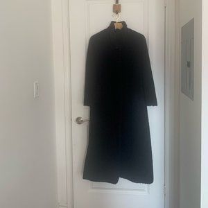 Vivian Shyu Black Wool Alpaca Mohair Designer Long Coat